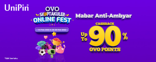 PROMO – Cashback 30.000 OVO Points di UniPin pakai OVO!